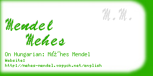 mendel mehes business card